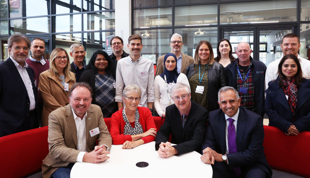 Cardiff University Business School Refugee Employment Event 2022 - First Minister and partners [photograph]